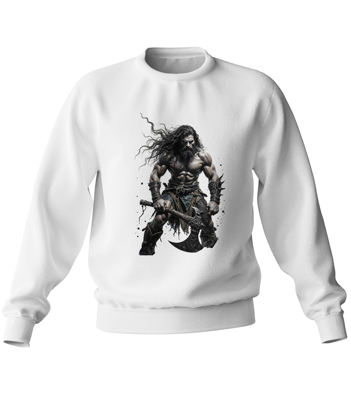 Baltalı Savaşçı Baskılı Sweatshirt