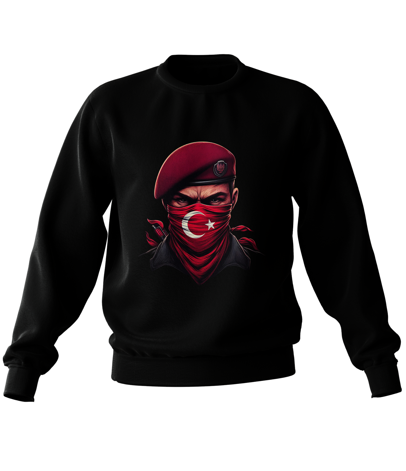 Bordo Bereli Baskılı Sweatshirt